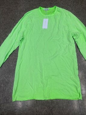 Cotton Citizen Men’s Long Sleeve Crewneck — Neon Lime
